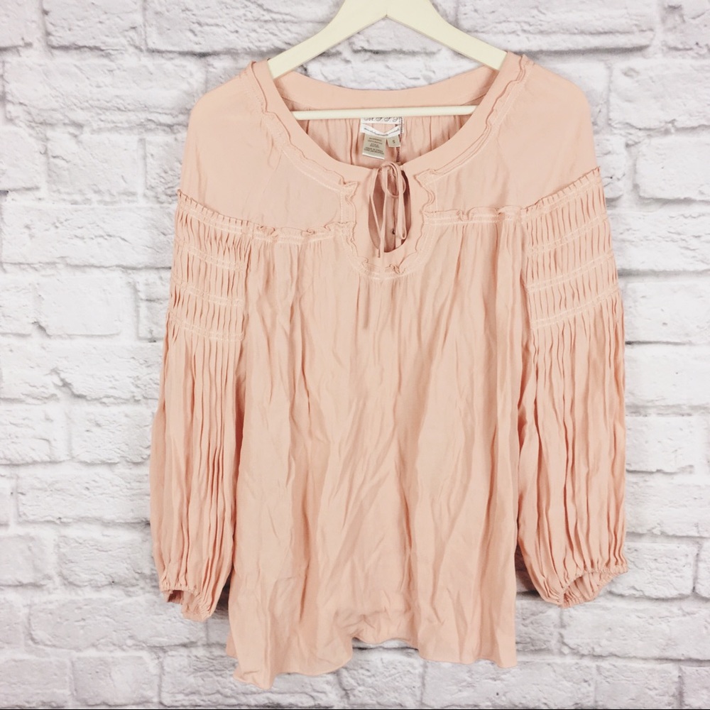 MSSP Bishop Sleeve Peach Pink Blouse